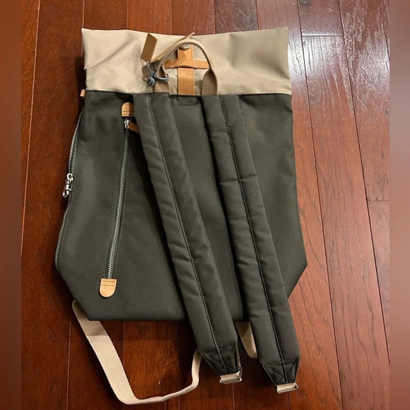 New Laptop Backpack leather trimmed thick canvas water resistance foldable - Picture 5 of 13